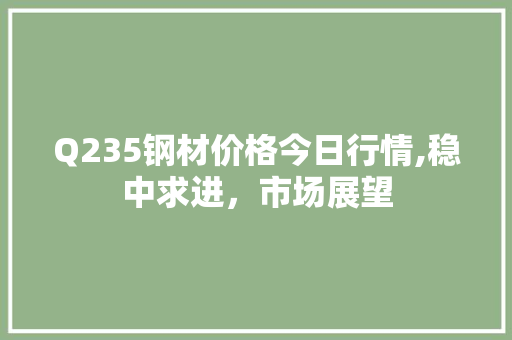 Q235钢材价格今日行情,稳中求进，市场展望