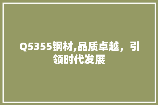 Q5355钢材,品质卓越，引领时代发展