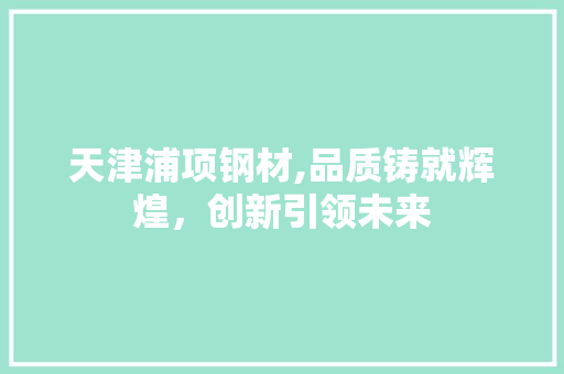 天津浦项钢材,品质铸就辉煌，创新引领未来