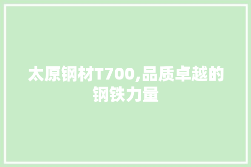 太原钢材T700,品质卓越的钢铁力量