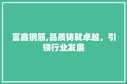 富鑫钢筋,品质铸就卓越，引领行业发展