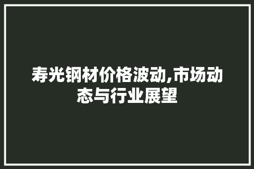 寿光钢材价格波动,市场动态与行业展望