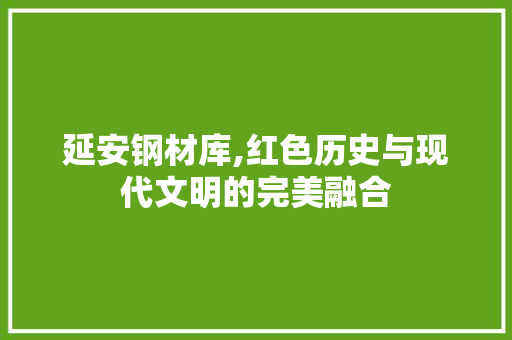 延安钢材库,红色历史与现代文明的完美融合