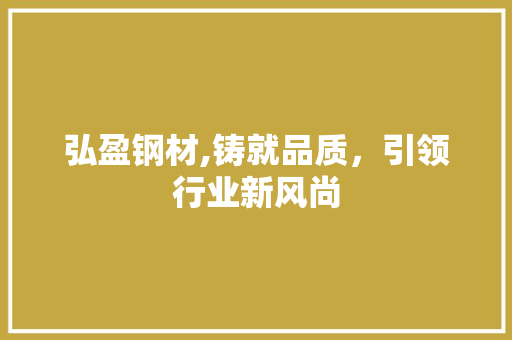 弘盈钢材,铸就品质，引领行业新风尚