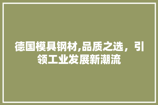 德国模具钢材,品质之选，引领工业发展新潮流