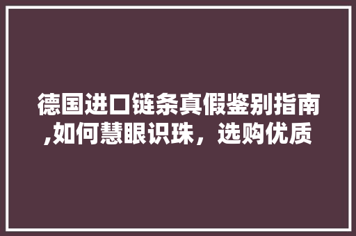 德国进口链条真假鉴别指南,如何慧眼识珠,选购优质链条 墙面装饰 德国进口链条真假鉴别指南,如何慧眼识珠,选购优质链条 墙面装饰