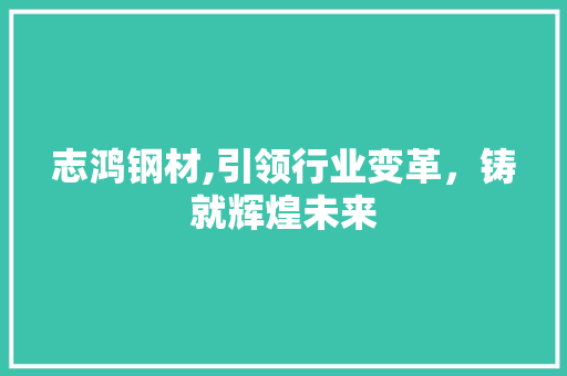 志鸿钢材,引领行业变革，铸就辉煌未来 庭院装修