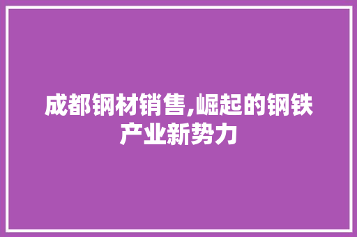 成都钢材销售,崛起的钢铁产业新势力
