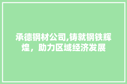 承德钢材公司,铸就钢铁辉煌，助力区域经济发展
