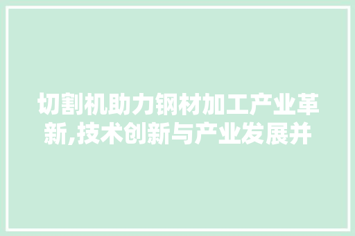 切割机助力钢材加工产业革新,技术创新与产业发展并行