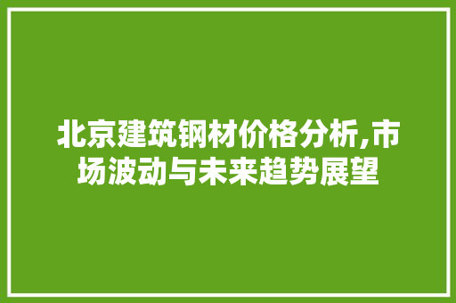 北京建筑钢材价格分析,市场波动与未来趋势展望 门窗装修