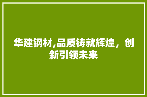 华建钢材,品质铸就辉煌，创新引领未来 门窗装修