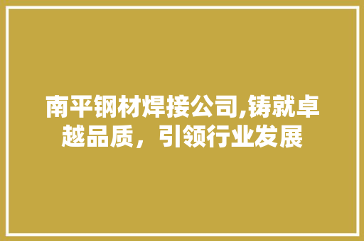 南平钢材焊接公司,铸就卓越品质，引领行业发展