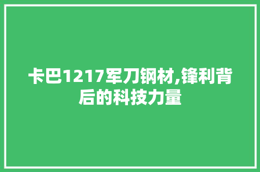卡巴1217军刀钢材,锋利背后的科技力量