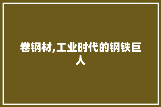 卷钢材,工业时代的钢铁巨人