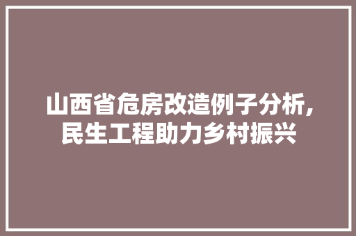 山西省危房改造例子分析,民生工程助力乡村振兴