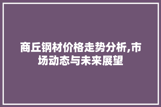 商丘钢材价格走势分析,市场动态与未来展望