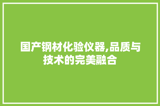 国产钢材化验仪器,品质与技术的完美融合