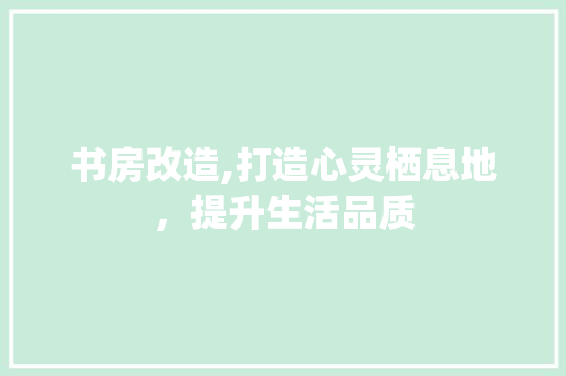 书房改造,打造心灵栖息地，提升生活品质