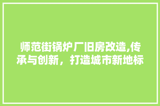 师范街锅炉厂旧房改造,传承与创新，打造城市新地标
