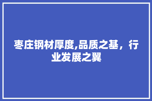 枣庄钢材厚度,品质之基，行业发展之翼