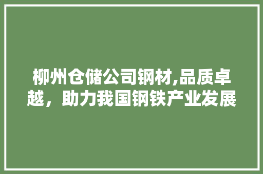 柳州仓储公司钢材,品质卓越，助力我国钢铁产业发展