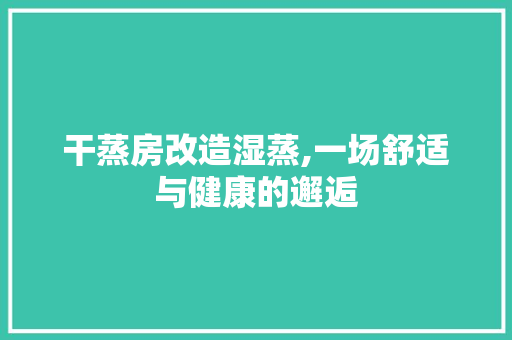 干蒸房改造湿蒸,一场舒适与健康的邂逅