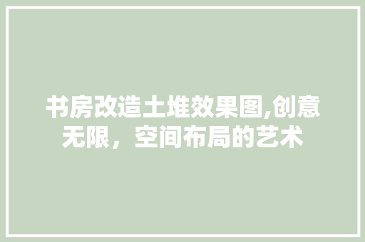 书房改造土堆效果图,创意无限，空间布局的艺术