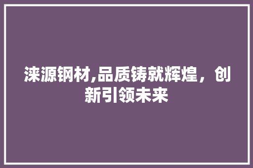 涞源钢材,品质铸就辉煌，创新引领未来 景观设计