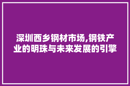 深圳西乡钢材市场,钢铁产业的明珠与未来发展的引擎