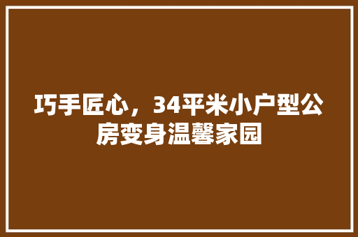 巧手匠心，34平米小户型公房变身温馨家园