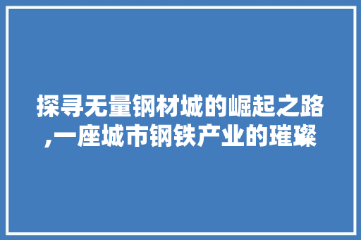 探寻无量钢材城的崛起之路,一座城市钢铁产业的璀璨明珠