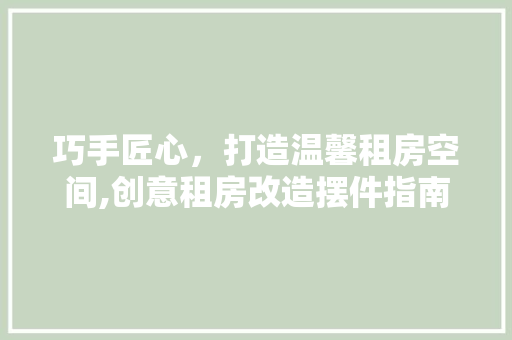 巧手匠心，打造温馨租房空间,创意租房改造摆件指南