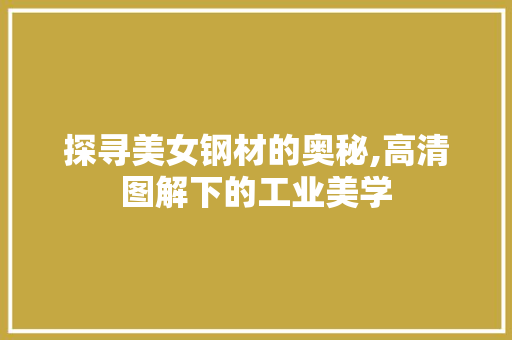 探寻美女钢材的奥秘,高清图解下的工业美学