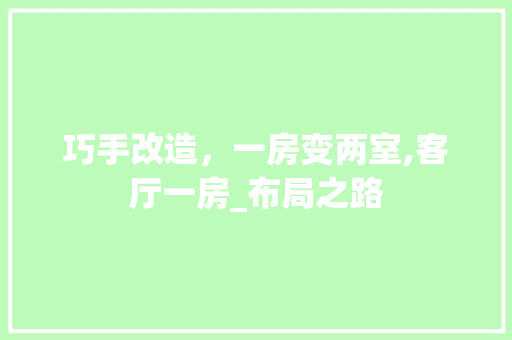 巧手改造，一房变两室,客厅一房_布局之路