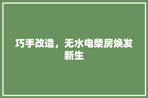 巧手改造，无水电柴房焕发新生