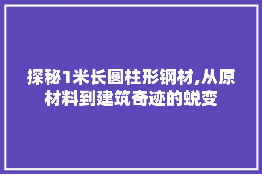探秘1米长圆柱形钢材,从原材料到建筑奇迹的蜕变