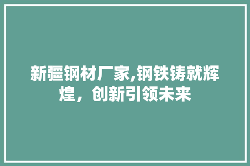 新疆钢材厂家,钢铁铸就辉煌,创新引领未来 建筑设计 新疆钢材厂家,钢铁铸就辉煌,创新引领未来 建筑设计