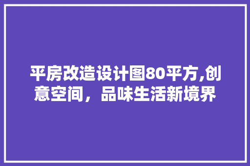 平房改造设计图80平方,创意空间，品味生活新境界