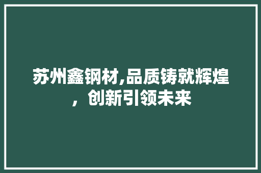 苏州鑫钢材,品质铸就辉煌，创新引领未来