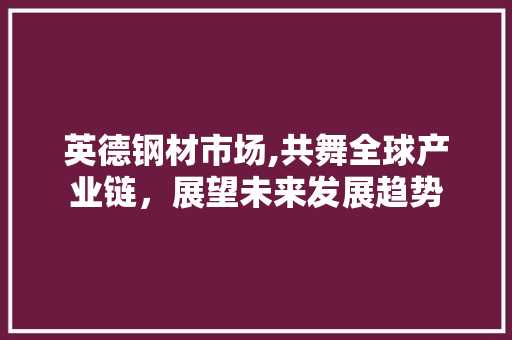 英德钢材市场,共舞全球产业链，展望未来发展趋势
