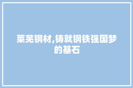 莱芜钢材,铸就钢铁强国梦的基石 隔断设计