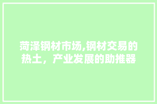 菏泽钢材市场,钢材交易的热土，产业发展的助推器