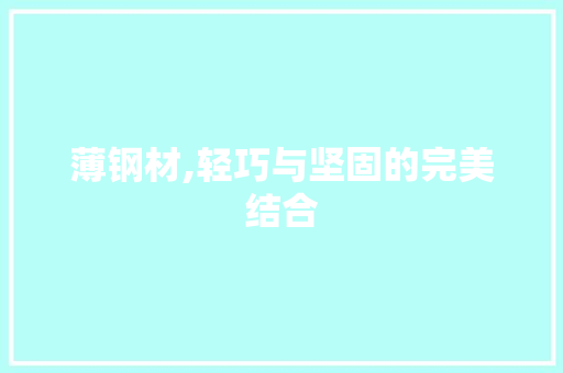 薄钢材,轻巧与坚固的完美结合