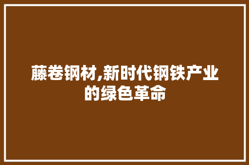 藤卷钢材,新时代钢铁产业的绿色革命