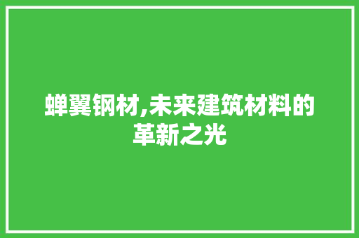 蝉翼钢材,未来建筑材料的革新之光