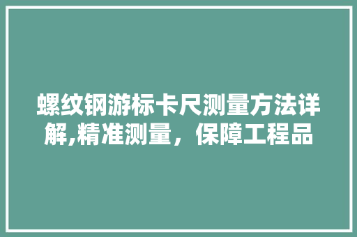 螺纹钢游标卡尺测量方法详解,精准测量，保障工程品质