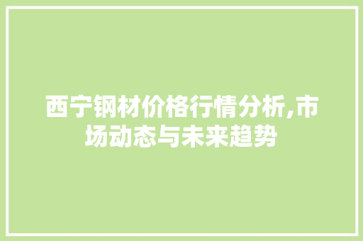 西宁钢材价格行情分析,市场动态与未来趋势