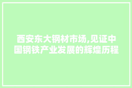 西安东大钢材市场,见证中国钢铁产业发展的辉煌历程
