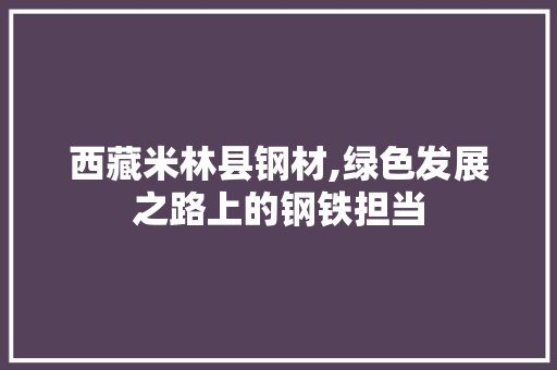 西藏米林县钢材,绿色发展之路上的钢铁担当